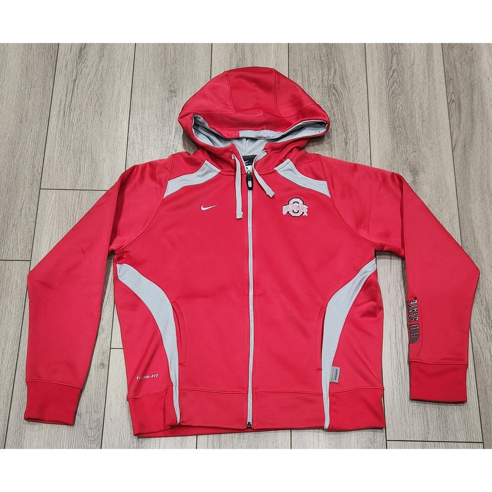 Nike Ohio State Buckeyes Therma-FIT Full Zip Hoodie Jacket Youth Large 12-14 Red